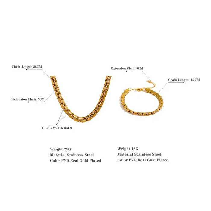 Bracelets Mabel Love Co GOLD BOX CHAIN BRACELET