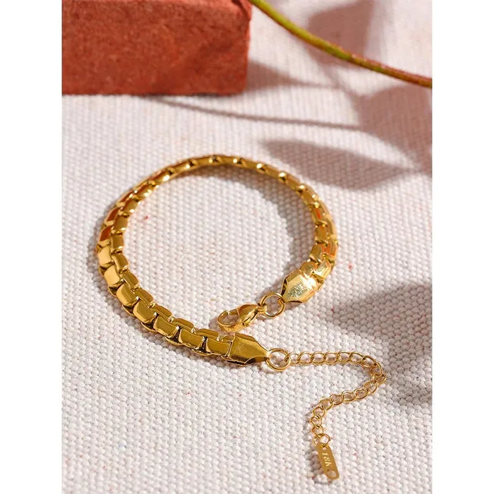 Bracelets Mabel Love Co GOLD BOX CHAIN BRACELET