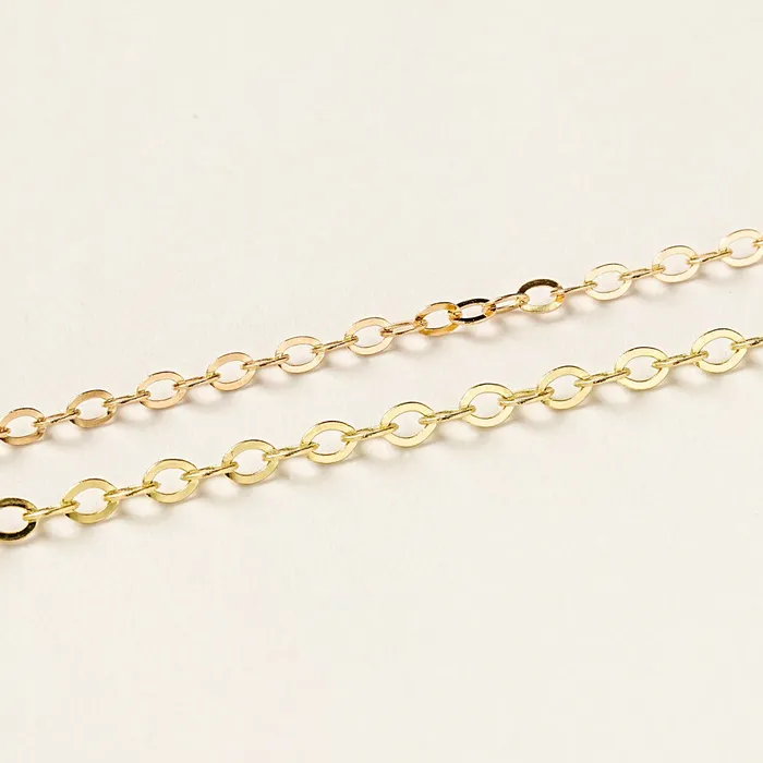Bracelets MinimalBijoux 14K Gold Simple Flat Cable Chain Bracelet Anklet