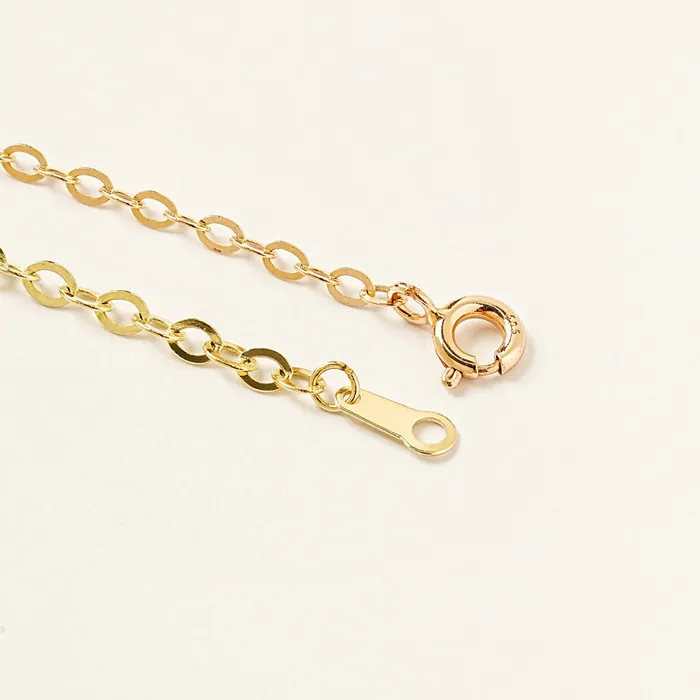 Bracelets MinimalBijoux 14K Gold Simple Flat Cable Chain Bracelet Anklet
