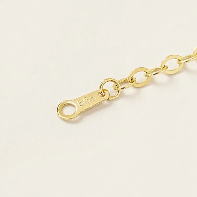 Bracelets MinimalBijoux 14K Gold Simple Flat Cable Chain Bracelet Anklet