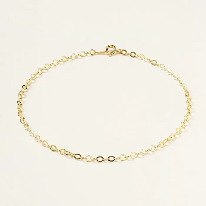 Bracelets MinimalBijoux 14K Gold Simple Flat Cable Chain Bracelet Anklet