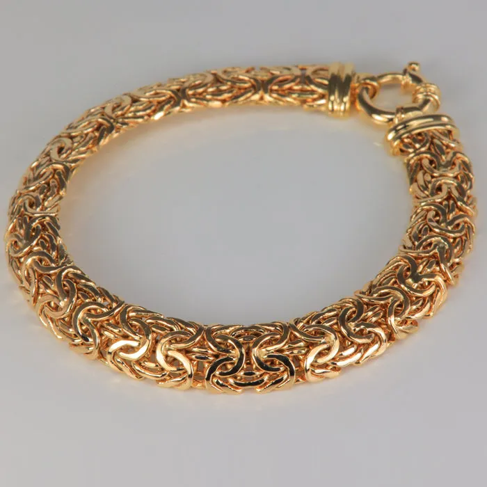 Bracelets Moriartys Gem Art 14K Yellow Gold 9mm Byzantine Link Bracelet