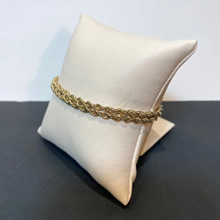 Bracelets Moriartys Gem Art 14K Yellow Gold Two Strand Rope Bracelet