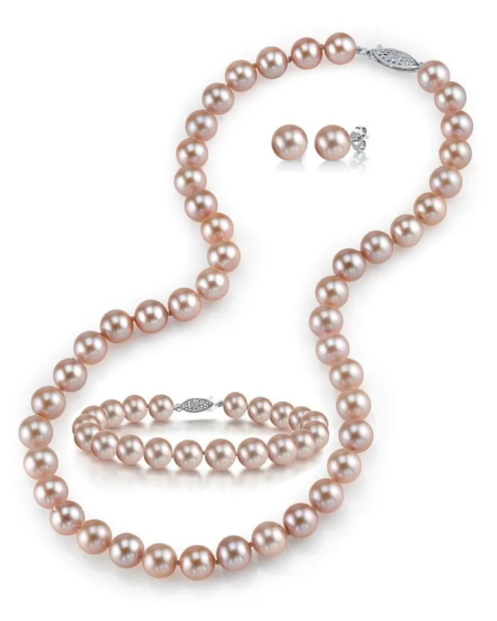 Bracelets SPT 7075mm Pink Freshwater Pearl Necklace Bracelet Earrings