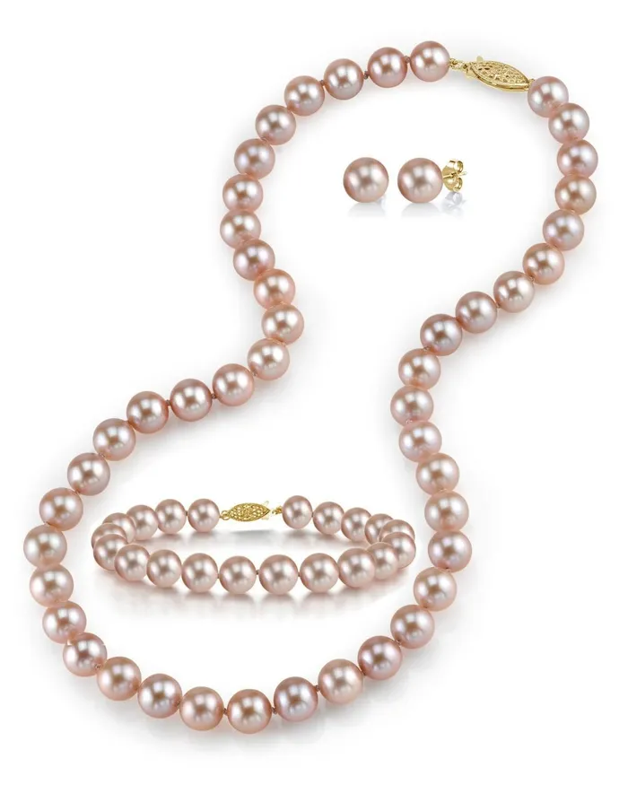 Bracelets SPT 7075mm Pink Freshwater Pearl Necklace Bracelet Earrings