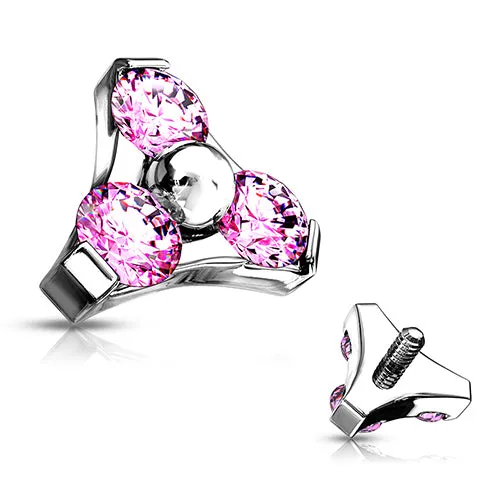 Bracelets Tulsa Body Jewelry 16g CZ Trinity Stainless End Bracelets Tulsa Body Jewelry 16g CZ Trinity Stainless End
