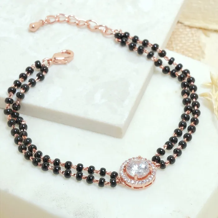Bracelets Upakarna Round Diamond Mangalsutra Bracelet