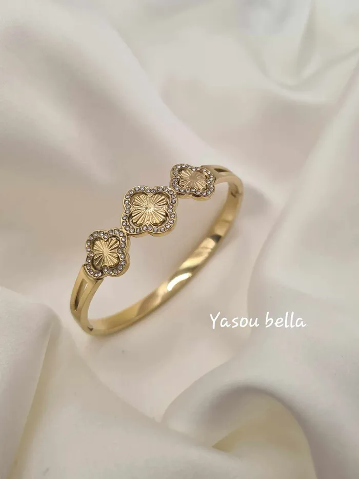 Bracelets Yasou Jewelry Bracelet Flower Strass Triple 56