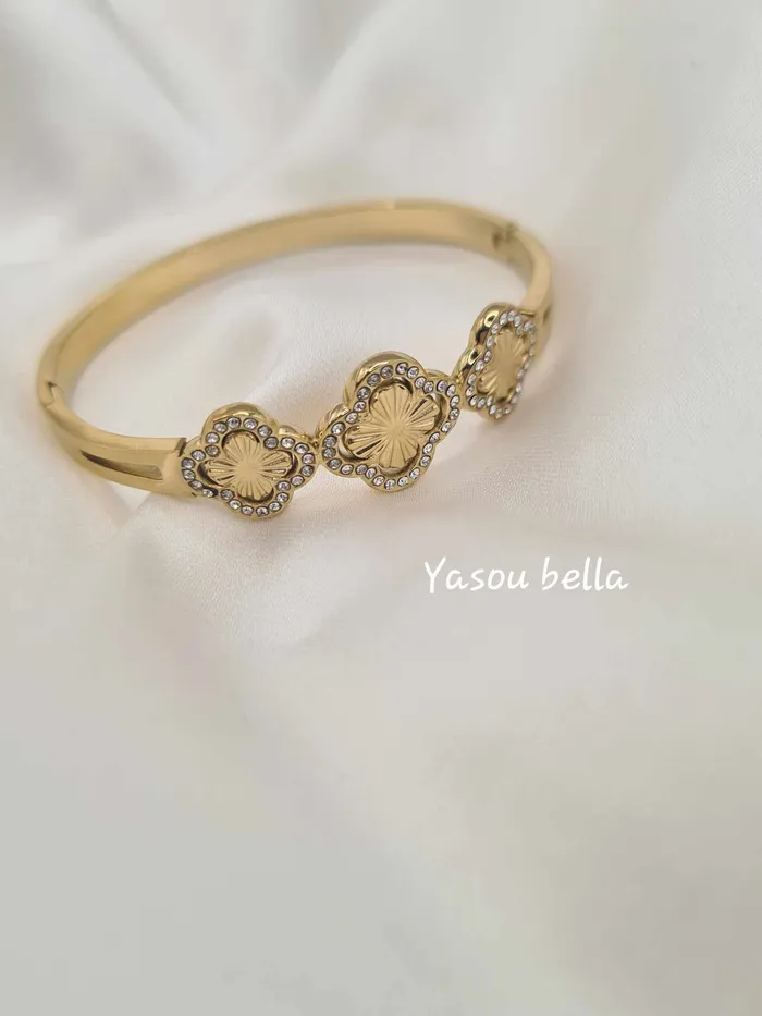 Bracelets Yasou Jewelry Bracelet Flower Strass Triple 56