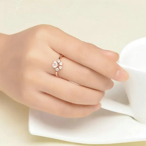 CatCurio Pet Store Worlds Best Cat Supplies Store Rings Cat Paws Rose Gold Ring