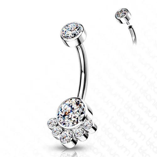 Charm Necklaces Tulsa Body Jewelry Cluster CZ Titanium Belly Barbell Charm Necklaces Tulsa Body Jewelry Cluster CZ Titanium Belly Barbell
