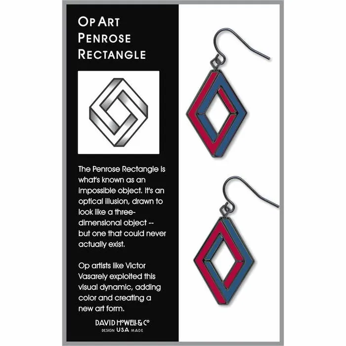 David and Howell Company Penrose Rectangle Earrings Earrings