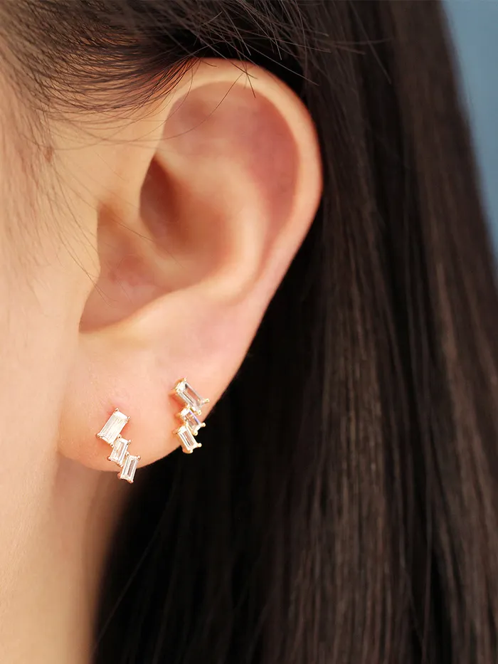 Earrings 14K Gold Ice Cubic Cartilage Earring 20G18G MinimalBijoux