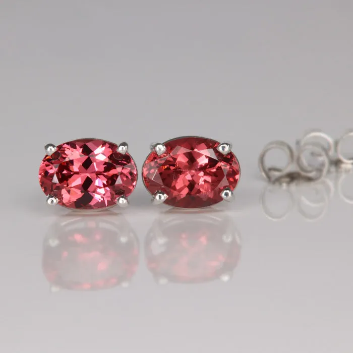 Earrings 14K White Gold Malaia Garnet Stud Earrings 267cts vendorunknown