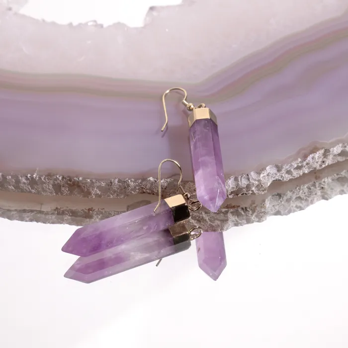 Earrings Amethyst Point Earrings Beau Life