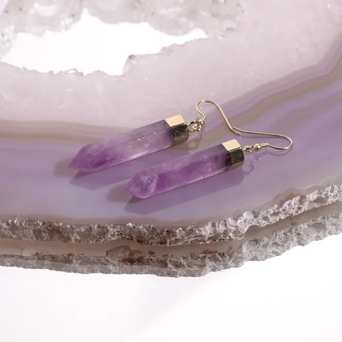 Earrings Amethyst Point Earrings Beau Life