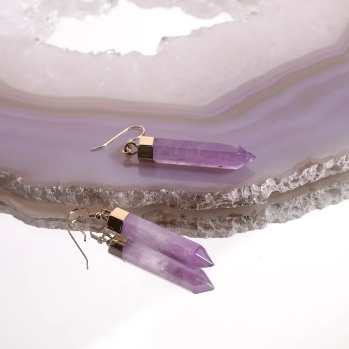 Earrings Amethyst Point Earrings Beau Life