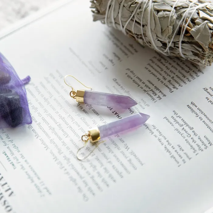Earrings Amethyst Point Earrings Beau Life