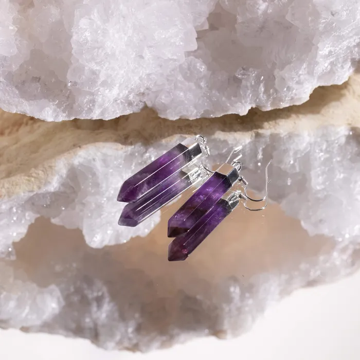 Earrings Amethyst Point Earrings Beau Life