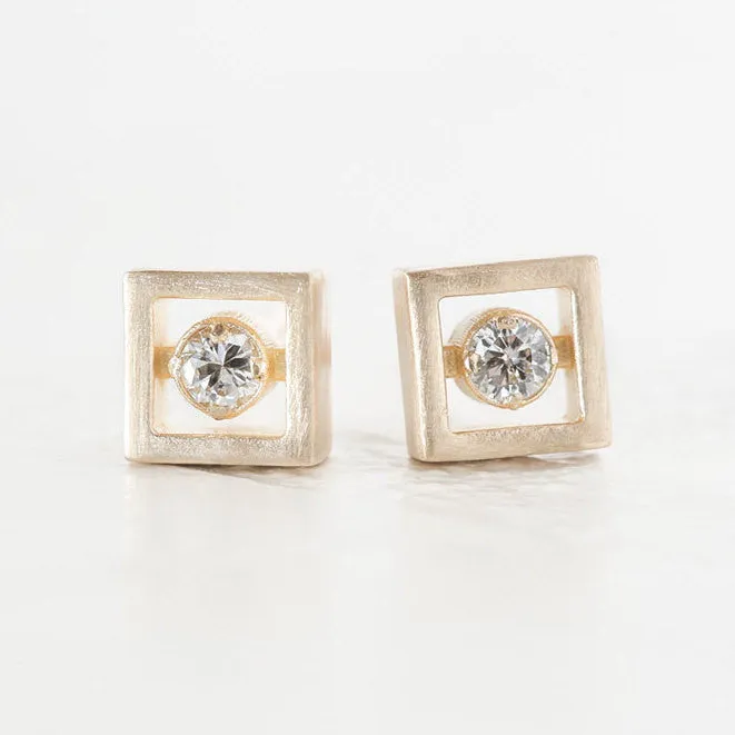 Earrings Anueva Jewelry Floating Square Diamond Earrings