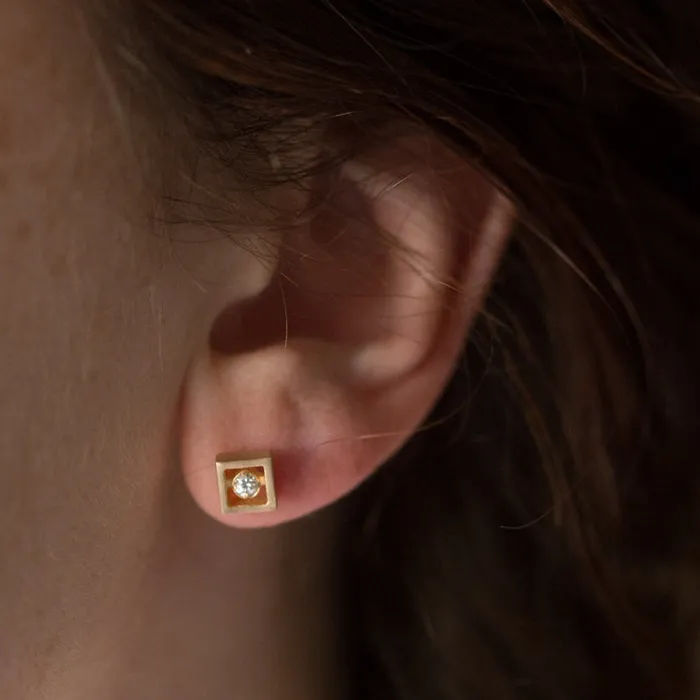 Earrings Anueva Jewelry Floating Square Diamond Earrings