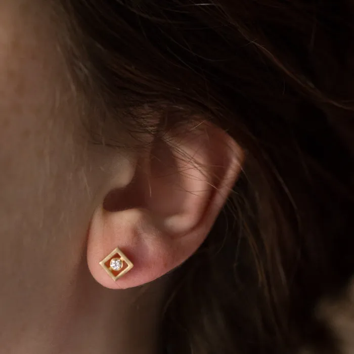 Earrings Anueva Jewelry Floating Square Diamond Earrings