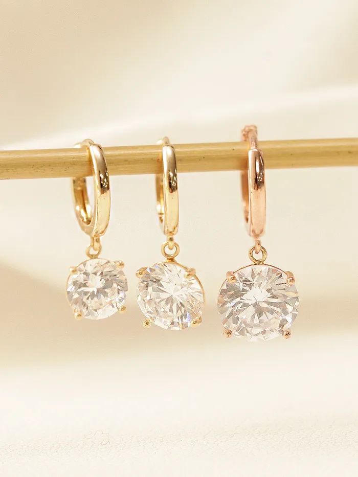 Earrings MinimalBijoux 14K Gold Bling CZ Hoop Earring