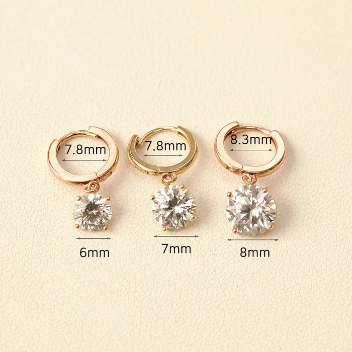 Earrings MinimalBijoux 14K Gold Bling CZ Hoop Earring