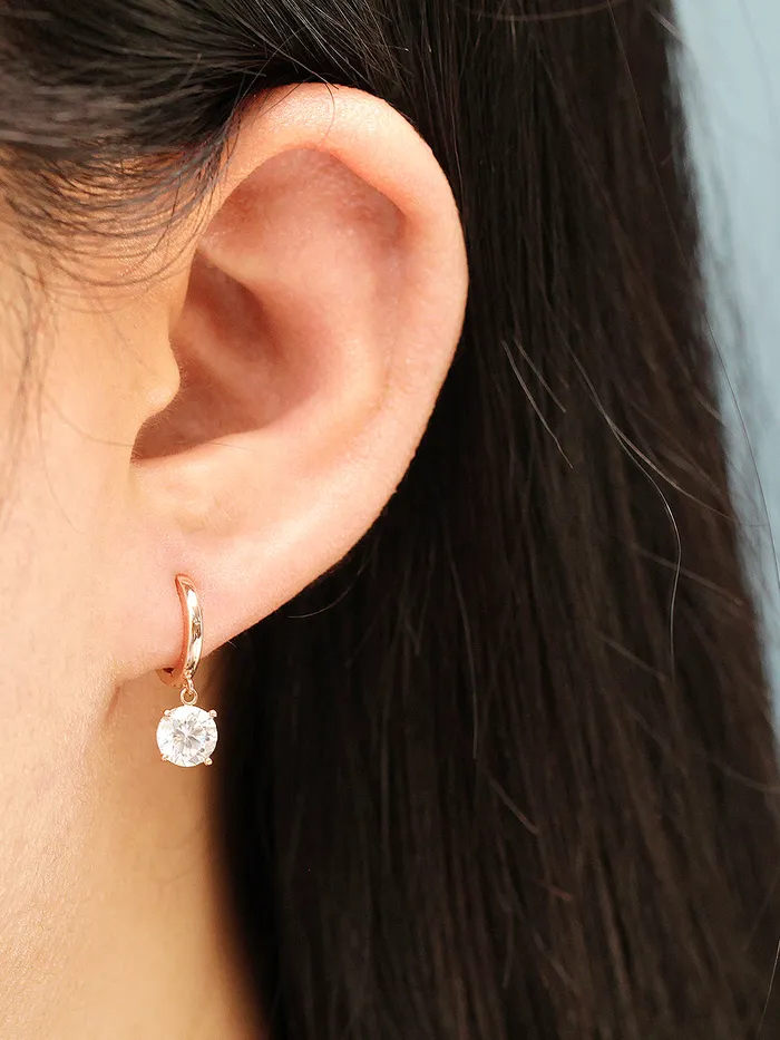 Earrings MinimalBijoux 14K Gold Bling CZ Hoop Earring