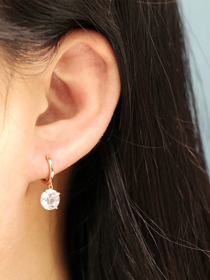 Earrings MinimalBijoux 14K Gold Bling CZ Hoop Earring