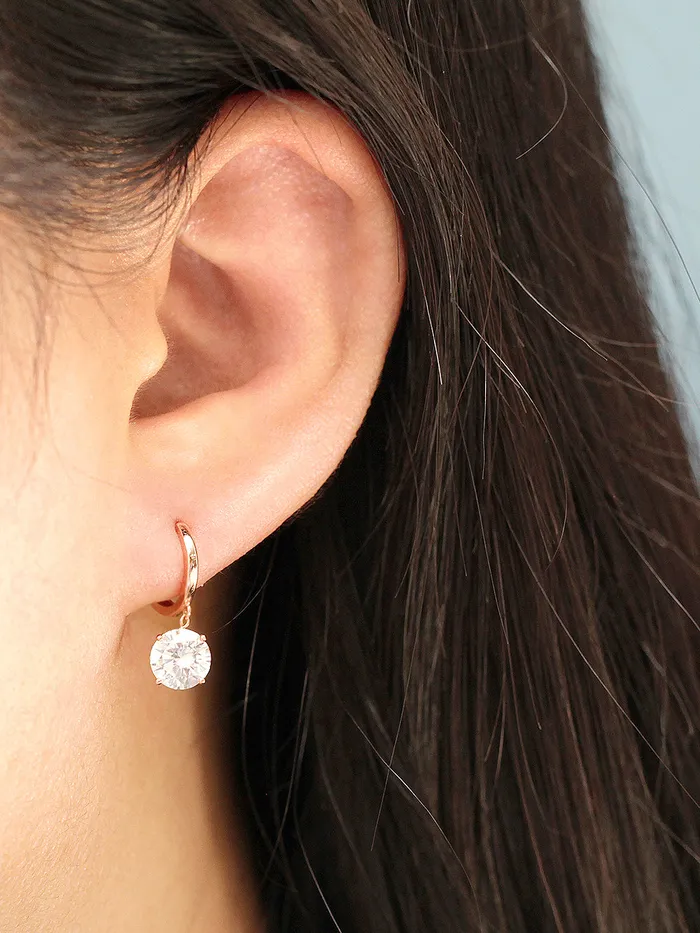 Earrings MinimalBijoux 14K Gold Bling CZ Hoop Earring
