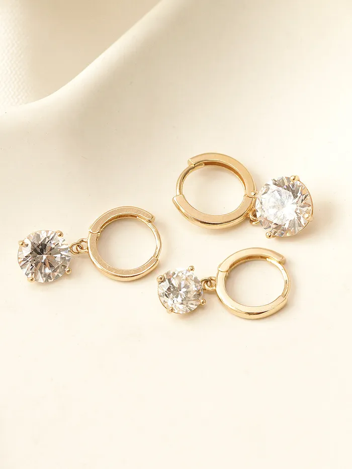 Earrings MinimalBijoux 14K Gold Bling CZ Hoop Earring