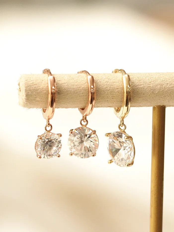 Earrings MinimalBijoux 14K Gold Bling CZ Hoop Earring