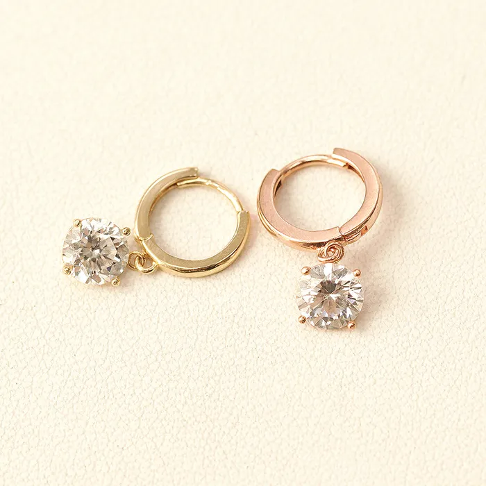 Earrings MinimalBijoux 14K Gold Bling CZ Hoop Earring