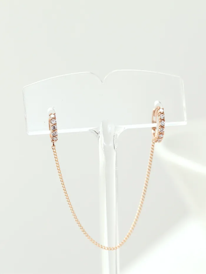 Earrings MinimalBijoux 14K Gold Cubic Hoop Layered Earring