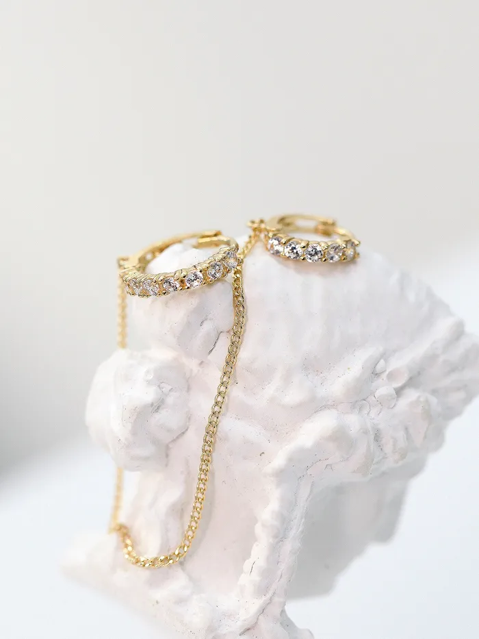 Earrings MinimalBijoux 14K Gold Cubic Hoop Layered Earring