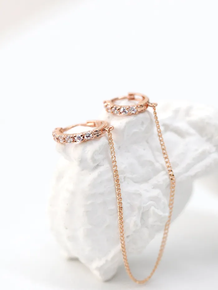 Earrings MinimalBijoux 14K Gold Cubic Hoop Layered Earring