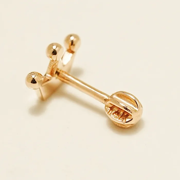 Earrings MinimalBijoux 14K Gold Dot Cubic Tiara Cartilage Earring 18G16G