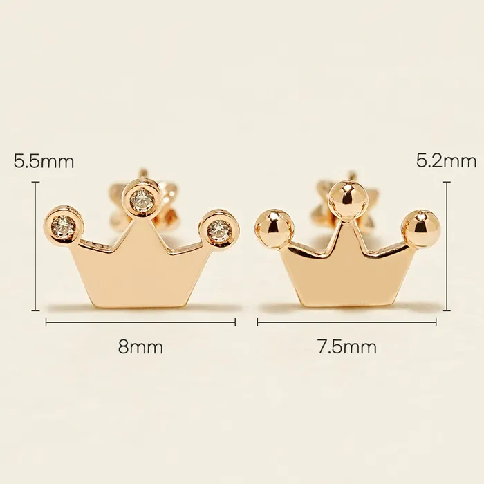 Earrings MinimalBijoux 14K Gold Dot Cubic Tiara Cartilage Earring 18G16G