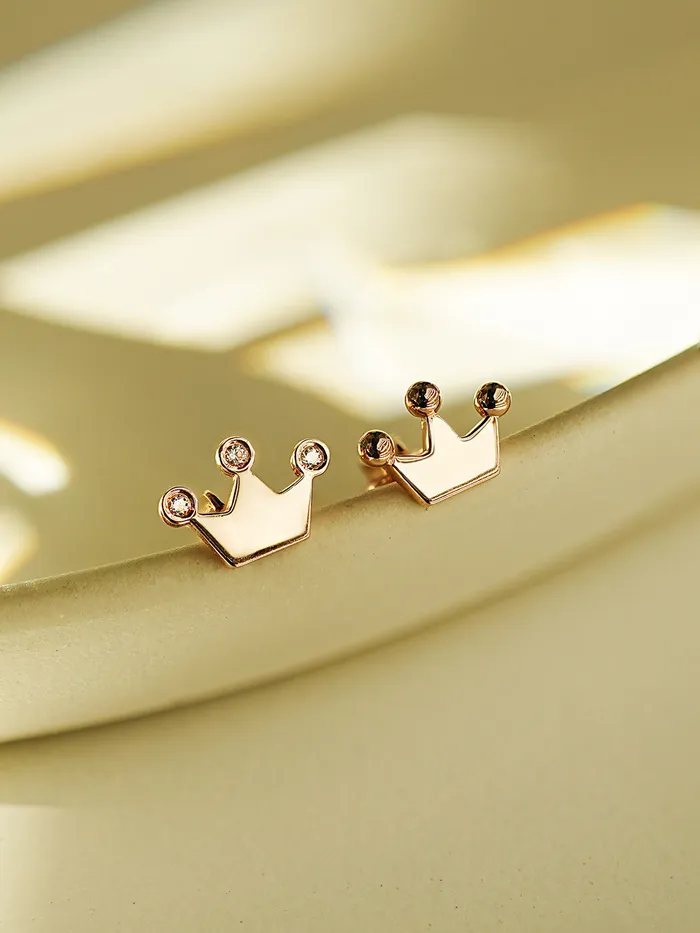 Earrings MinimalBijoux 14K Gold Dot Cubic Tiara Cartilage Earring 18G16G