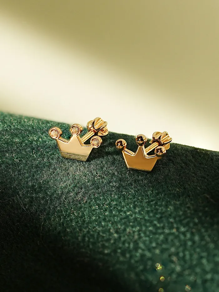 Earrings MinimalBijoux 14K Gold Dot Cubic Tiara Cartilage Earring 18G16G