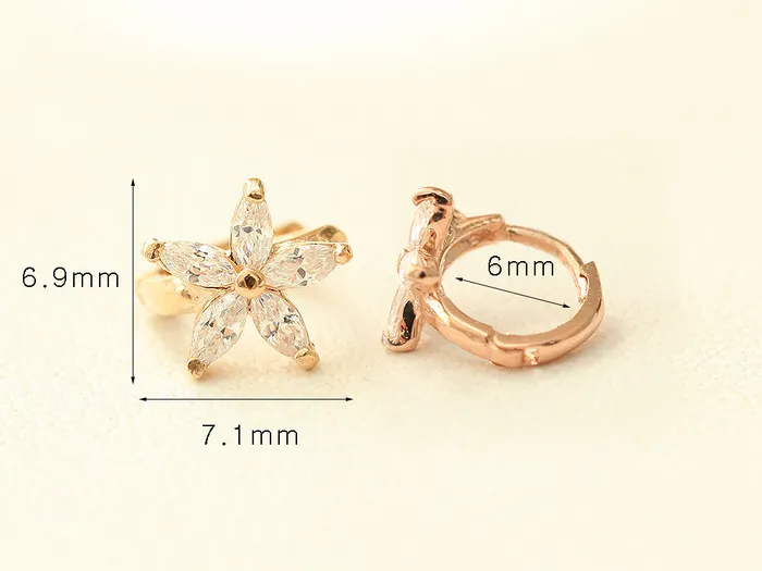 Earrings MinimalBijoux 14K Gold Double Flower Hoop Earring