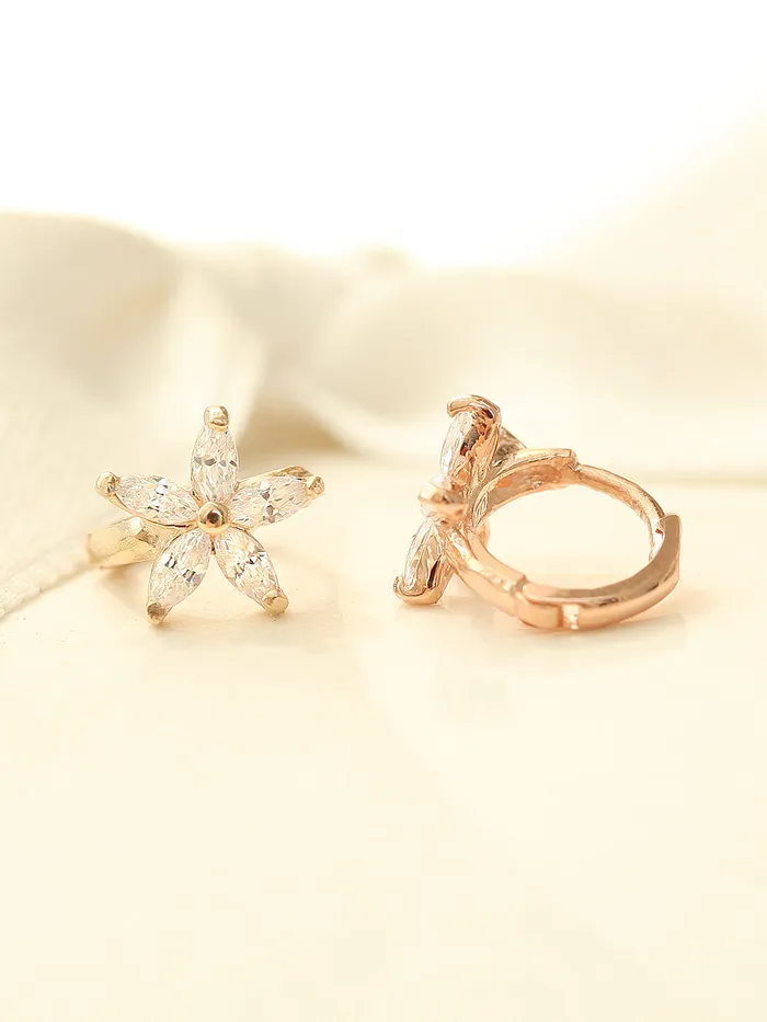 Earrings MinimalBijoux 14K Gold Double Flower Hoop Earring