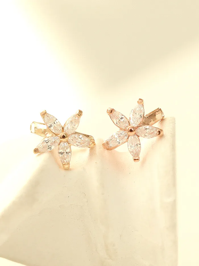 Earrings MinimalBijoux 14K Gold Double Flower Hoop Earring