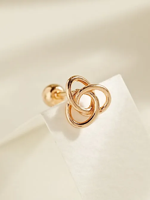 Earrings MinimalBijoux 14K Gold Linked Triangle Cartilage Earring 20G