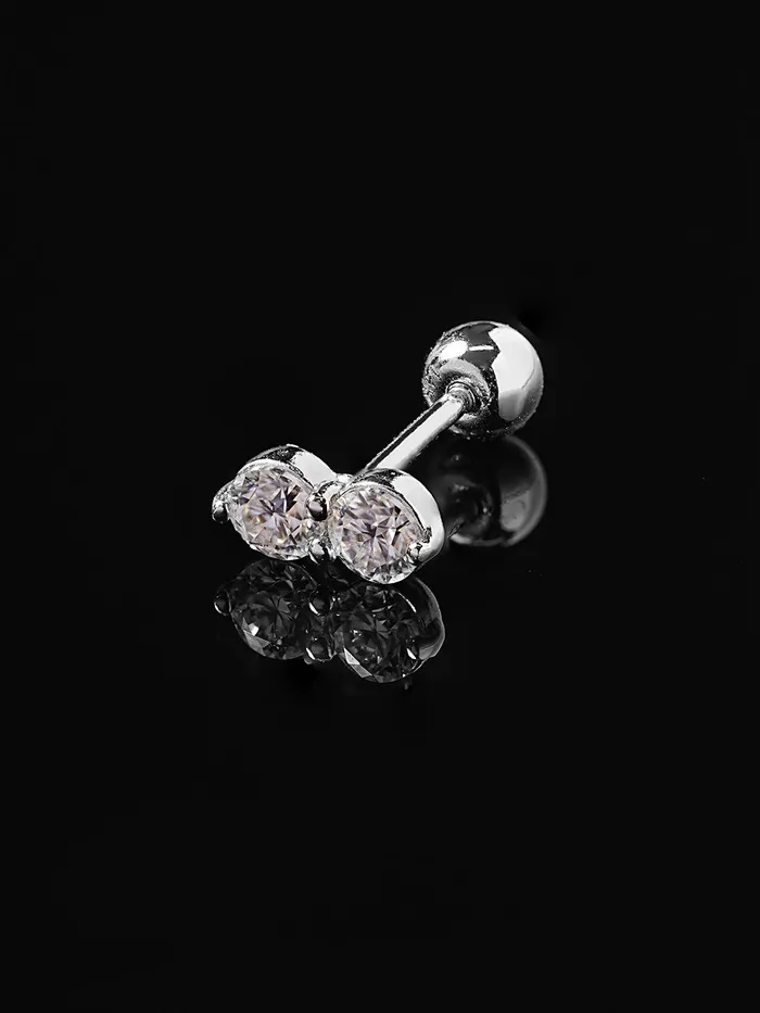 Earrings MinimalBijoux 14K Gold Moissanite Two Way Cartilage Earring 20G18G16G Earrings MinimalBijoux 14K Gold Moissanite Two Way Cartilage Earring 20G18G16G
