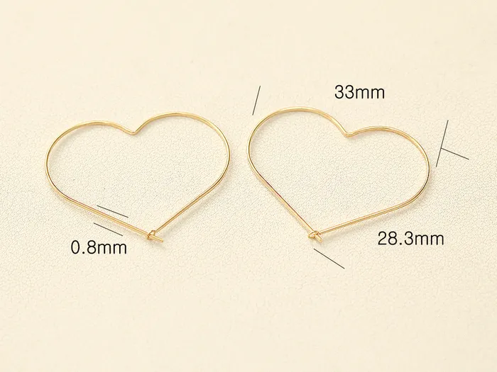 Earrings MinimalBijoux 14K Gold Slim Heart Hoop