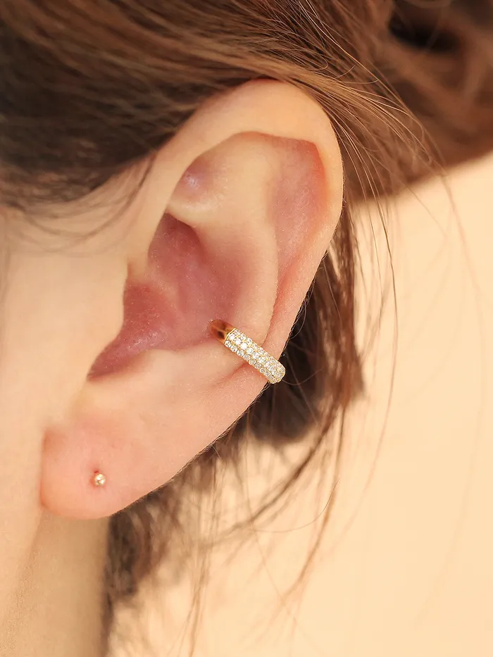 Earrings MinimalBijoux 925 3 Line Cubic Ear Cuff