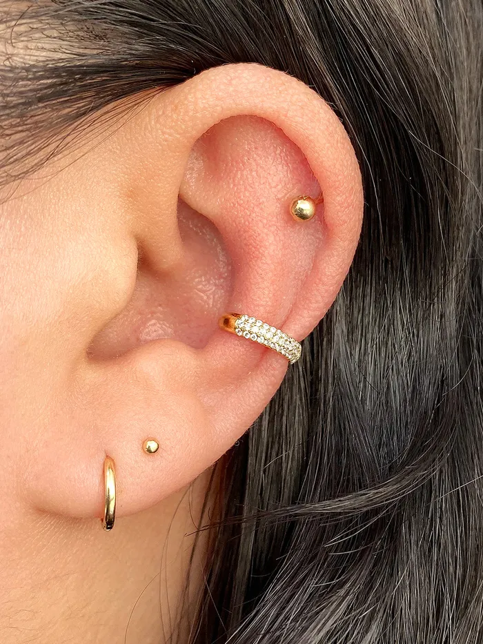 Earrings MinimalBijoux 925 3 Line Cubic Ear Cuff
